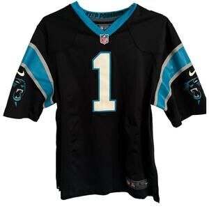 NFL NIKE ONFIELD Football Carolina Panthers, size Large, #1 CAM NEWTON, BLACK